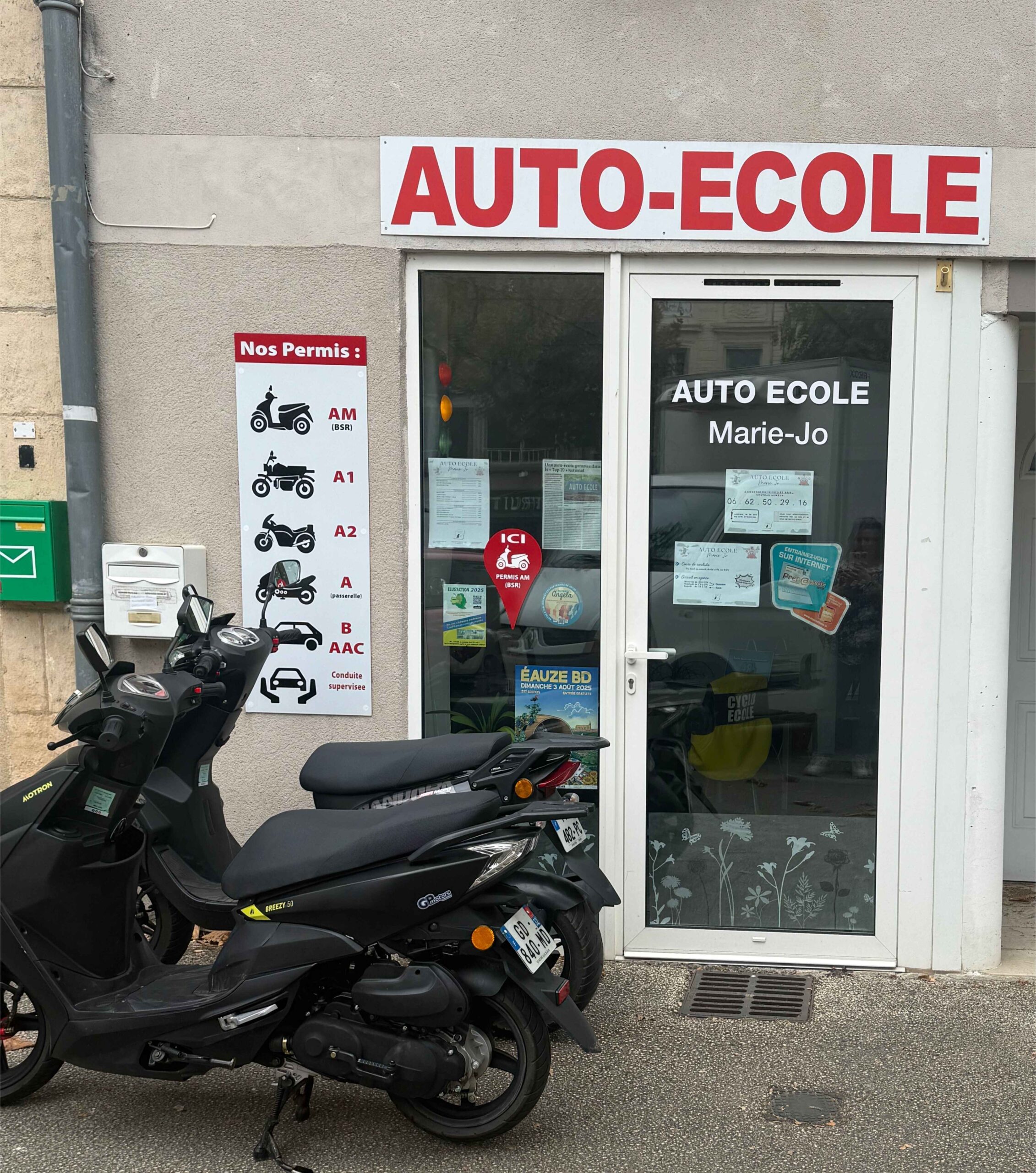 devanture de l'auto-école eauze